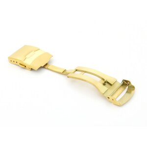 Premium Sicherheitsfaltschließe Edelstahl gold matt gebürstet Modell Ramp 22 mm