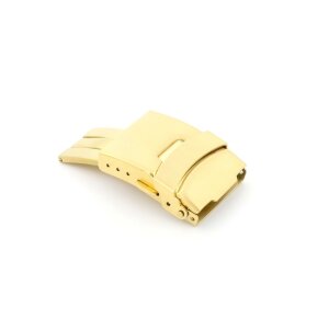 Premium Sicherheitsfaltschließe Edelstahl gold matt gebürstet Modell Ramp 24 mm