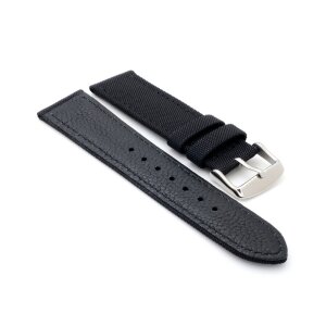 Canvas-Nylon Textil Uhrenarmband Modell Oxfort schwarz 21 mm, wasserf