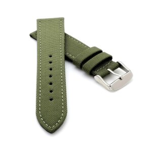 Canvas-Nylon Textil Uhrenarmband Modell Oxfort grün 20 mm, wasserfest