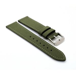 Canvas Uhrenband Versand Uhrenarmband ScKB143 19mm Grau/schwarz