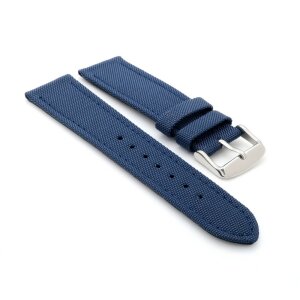 Canvas-Nylon Textil Uhrenarmband Modell Oxfort blau 18 mm, wasserfest