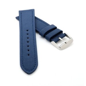 Canvas-Nylon Textil Uhrenarmband Modell Oxfort blau 22 mm, wasserfest