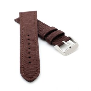 Canvas-Nylon Textil Uhrenarmband Modell Oxfort braun 24 mm, wasserfest