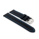 Canvas-Nylon Textil Uhrenarmband Modell Oxfort schwarz-blau 22 mm, wasserfest