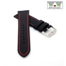 Easy-Klick Canvas-Nylon Textil Uhrenarmband Modell Oxfort schwarz-rot 20 mm, wasserfest