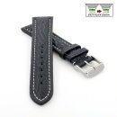 Echt Haifisch Easy-Klick Uhrenarmband Modell Poseidon-NL schwarz 20 mm, Normallänge