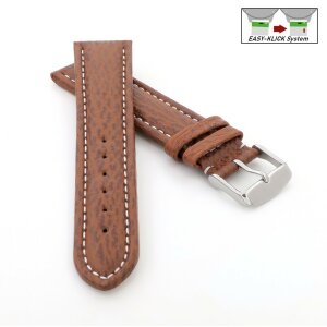 Echt Haifisch Easy-Klick Uhrenarmband Modell Poseidon-NL hellbraun 22 mm, Normallänge