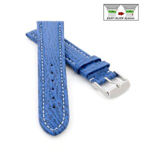 Echt Haifisch Easy-Klick Uhrenarmband Modell Poseidon-NL königsblau 24 mm, Normallänge