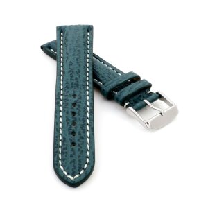 Echt Haifisch Uhrenarmband Modell Hai-Chrono grün 20/18 mm