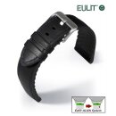 Eulit Easy-Klick Hybrid Silikon-Leder Uhrenarmband Modell Eutec-Waterproof schwarz-blau 24 mm