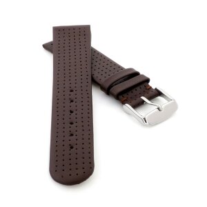Perforiertes Leder Uhrenarmband Modell Golfing mocca 22 mm