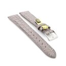 Fluco Limited-Edition echt Krokodil Uhrenarmband Modell Burma hell-grau 19 mm