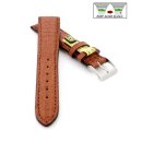 Fluco Easy-Klick Limited-Edition echt Krokodil Uhrenarmband Modell Burma cognac 19 mm 