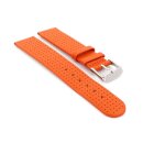 Perforiertes Easy-Klick Leder-Uhrenarmband Modell Golfing orange 18 mm