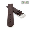 Perforiertes Easy-Klick Leder-Uhrenarmband Modell Golfing mocca 20 mm