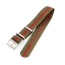 Nato Nylon Uhrenarmband Modell Luxor-S khaki-rot 20 mm, komp. Tudor