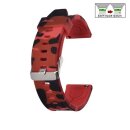 Easy-Klick Camouflage Silikon Uhrenarmband Modell Jungle rot 18 mm