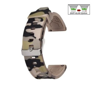 Easy-Klick Camouflage Silikon Uhrenarmband Modell Jungle schlamm-grün 24 mm
