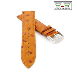 Easy-Klick Strauß-Optik Uhrenarmband Modell Venezia cognac 20 mm