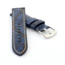 Echt Python-Schlange Uhrenarmband Modell Python-Chrono-RUN blau 24 mm