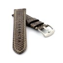 Echt Python-Schlange Uhrenarmband Modell Python-Chrono khaki-braun 24 mm