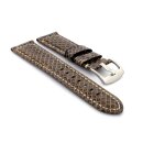 Echt Python-Schlange Uhrenarmband Modell Python-Chrono khaki-braun 24 mm