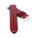 Premium Wachs-Leder Uhrenarmband Modell Petros rot 18 mm