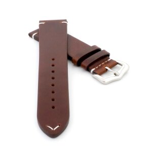 Premium Wachs-Leder Uhrenarmband Modell Petros mocca 22 mm