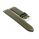 Premium Wachs-Leder Uhrenarmband Modell Petros khaki braun-grün 24 mm