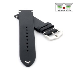 Easy-Klick Premium Wachs-Leder Uhrenarmband Modell Petros schwarz 18 mm