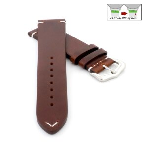 Easy-Klick Premium Wachs-Leder Uhrenarmband Modell Petros mocca 20 mm