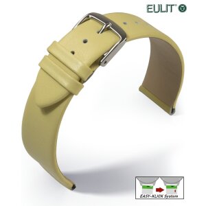 Eulit Easy-Klick Kalb-Nappa Uhrenarmband Modell Nappa-Fashion pastell-gelb 20 mm