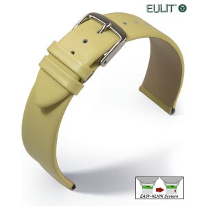 Eulit Easy-Klick Kalb-Nappa Uhrenarmband Modell Nappa-Fashion pastell-gelb 20 mm