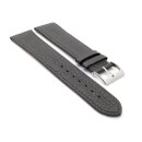 Superlanges Easy-Klick Kalbsleder Uhrenarmband Modell Kuba-XXL dunkel-grau 22 mm