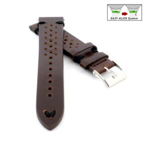 Vintage-Racing Easy-Klick Sattelleder Uhrenarmband Modell Rosso mocca-SN 18 mm