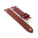 Vintage-Racing Easy-Klick Sattelleder Uhrenarmband Modell Rosso mahagoni-WN 22 mm