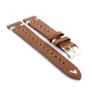 Vintage-Racing Easy-Klick Sattelleder Uhrenarmband Modell Rosso mittelbraun-WN 24 mm