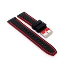 Easy-Klick Premium Silikon Uhrenarmband Modell Yachting schwarz-rot 22 mm