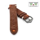 Easy-Klick Veloursleder Uhrenarmband Modell Diskus mocca/mehrfarbig 22 mm