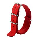 Nato-Nylon Durchzugs-Uhrenarmband Modell Textec rot 18 mm...