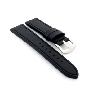 Französisches Easy-Klick Kalbsleder Uhrenarmband Modell Olsen schwarz-TiT 24 mm