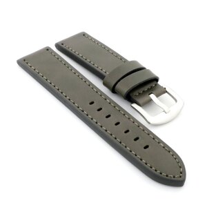 Französisches Easy-Klick Kalbsleder Uhrenarmband Modell Olsen grau-TiT 24 mm