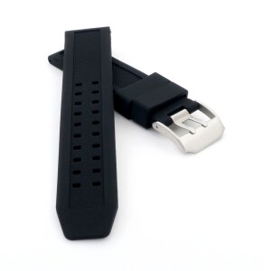 Premium Silikon Uhrenarmband Doppeldorn Modell Primus-S schwarz 23 mm, komp. Luminox
