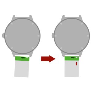 Easy-Klick Reifenmuster Silikon Uhrenarmband Modell Tirock grün 18 mm
