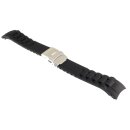 Silikon Rundanstoß Uhrenarmband Modell Round-FS schwarz 26 mm, Faltschließe