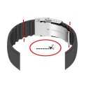 Silikon Rundanstoß Uhrenarmband Modell Round-FS schwarz 26 mm, Faltschließe