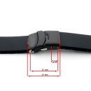 Sicherheitsfaltschließe Edelstahl PVD-schwarz matt gebürstet Modell AD-SB 18 mm