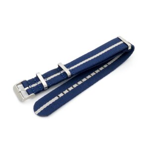 GEO-Straps Nato Nylon Uhrenarmband Modell Beat-S blau-beige 22 mm