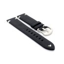 Easy-Klick Premium Rindleder Uhrenarmband Modell Galaxy schwarz 22 mm